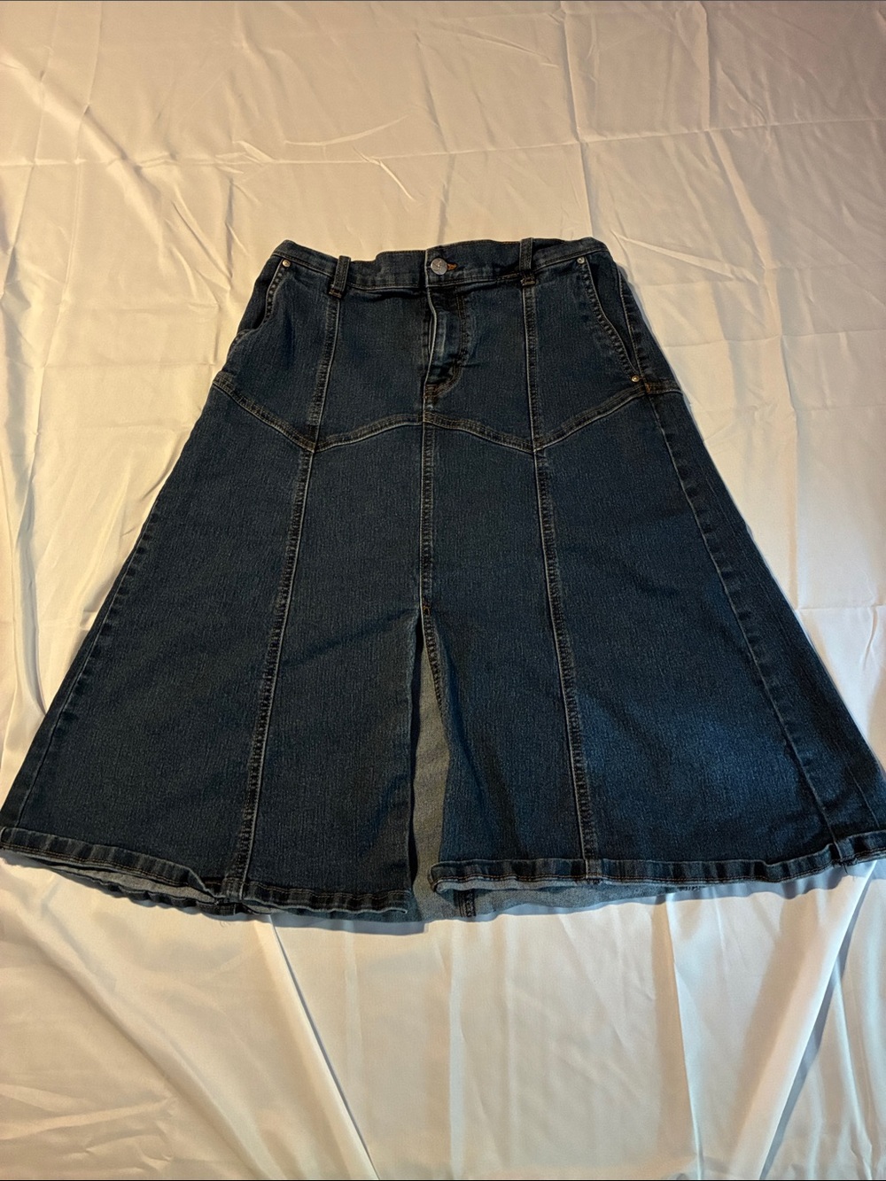 Jessica Simpson Indigo Denim A-Line Midi Skirt